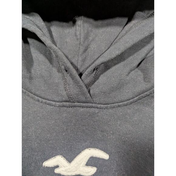 Hollister California Women's Hoodie Black Size XS Y2K 2000s Logo Fitted - Picture 3 of 7